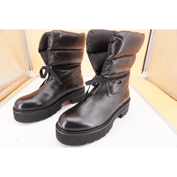 Stuart Weitzman Tyler Ultralift Black Leather Snow Boots SZ 8 New $650 Quilted - Picture 8 of 11